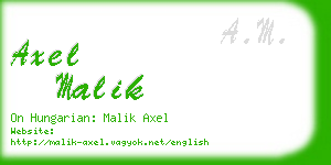 axel malik business card